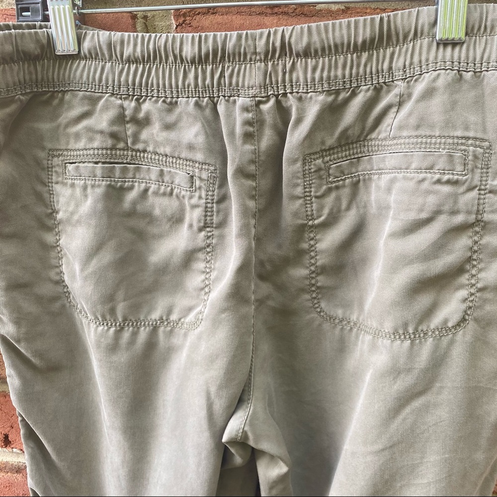 Gap Khaki Drawstring Lyocell Joggers Crop Pants S - image 6